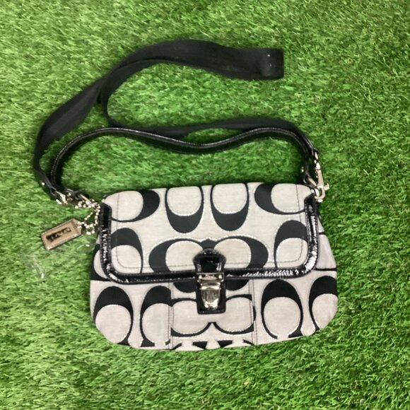 Coach Poppy Signature Print Shoulder Bag Vintage - Picture 1 of 14